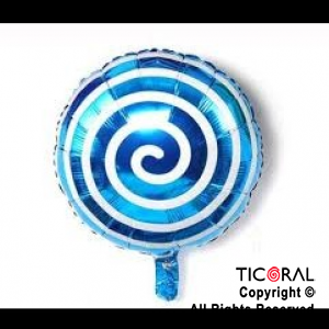 GLOBO MYLAR REDONDO 18  ESPIRAL AZUL ENVASADO HS7958-G-6 X 1